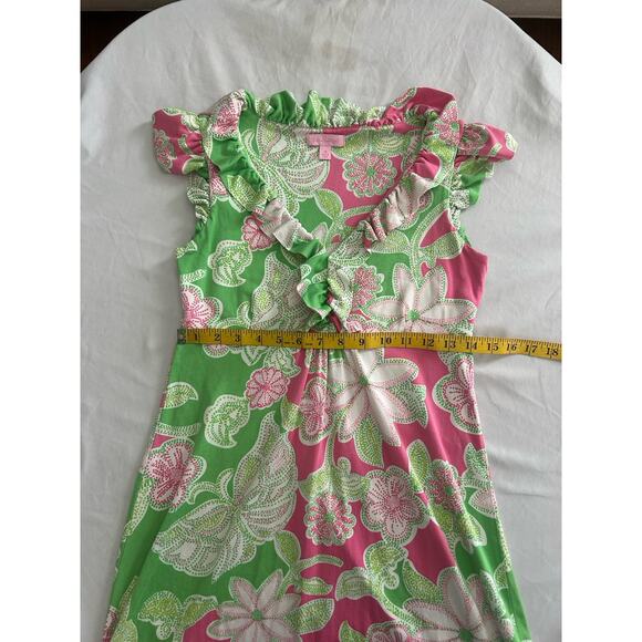 Lilly Pulitzer Tropical Floral Silk Blend Shift Dress Womens Size XS Pink Green - Picture 7 of 8